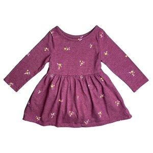 Cat & Jack Baby Girl’s Purple and Yellow Floral Long Sleeve Dress Size 12M